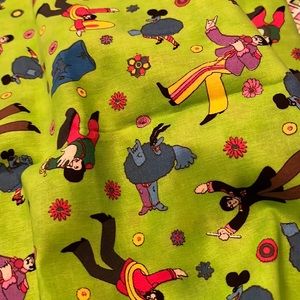 Beatles 44” X 37” cotton fabric “Yellow Submarine” yardage panel